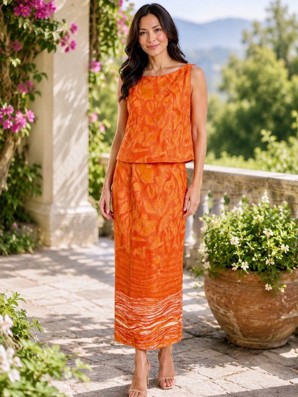 2 PC Dress with Bateau Beaded Neckline and Dolman Sleeves Double lined